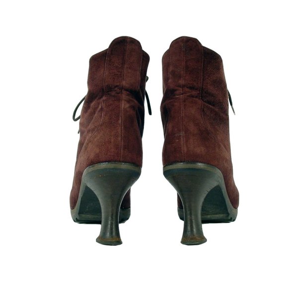 DONNA KARAN Tractor $375 Vintage Steampunk Heeled Lace-Up Booties US 6 unmarked - Picture 5 of 6